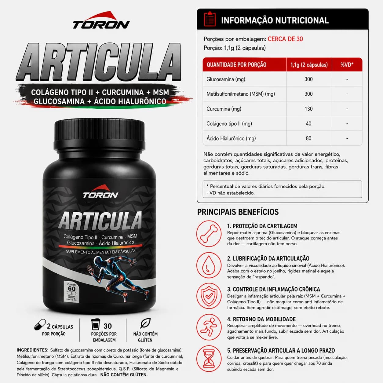 Articula Toron 60 Cápsulas — Verso