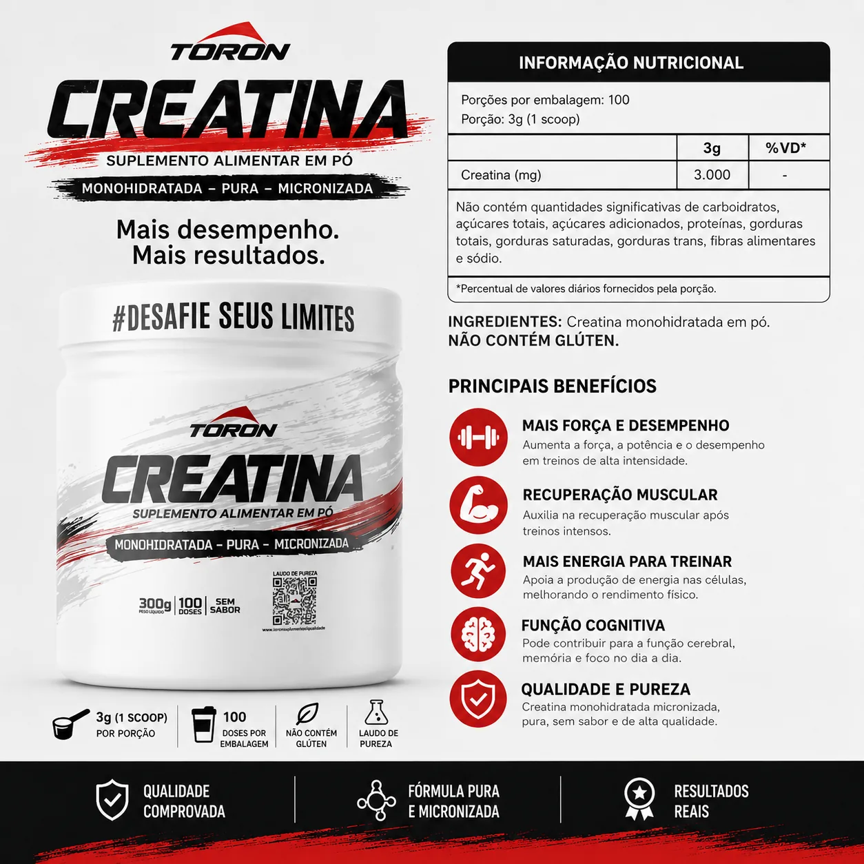 Creatina Pura Toron — Detalhe