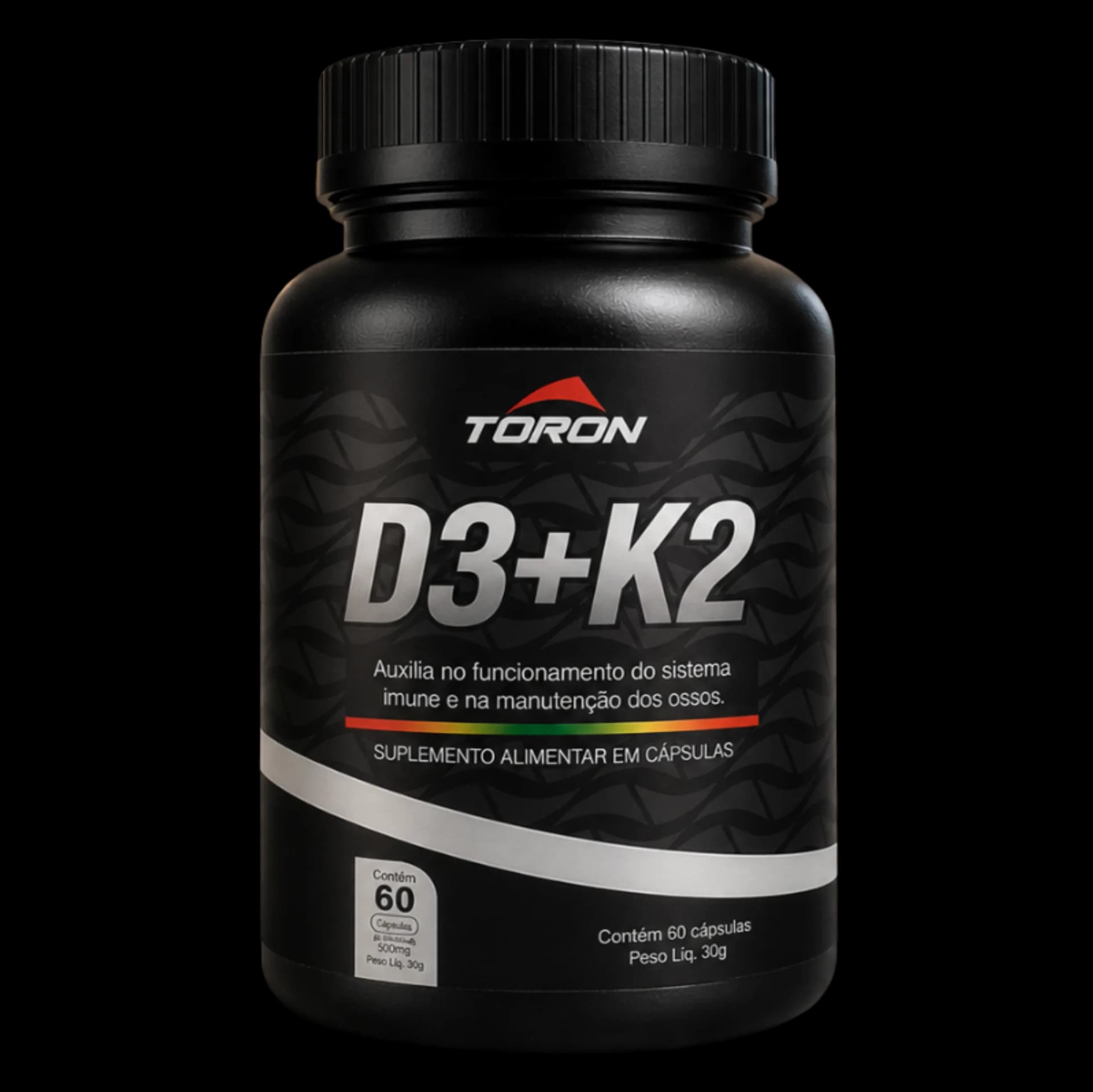 D3+K2 Toron 60 Cápsulas — Vitamina D3 + K2 MK-7 + Magnésio