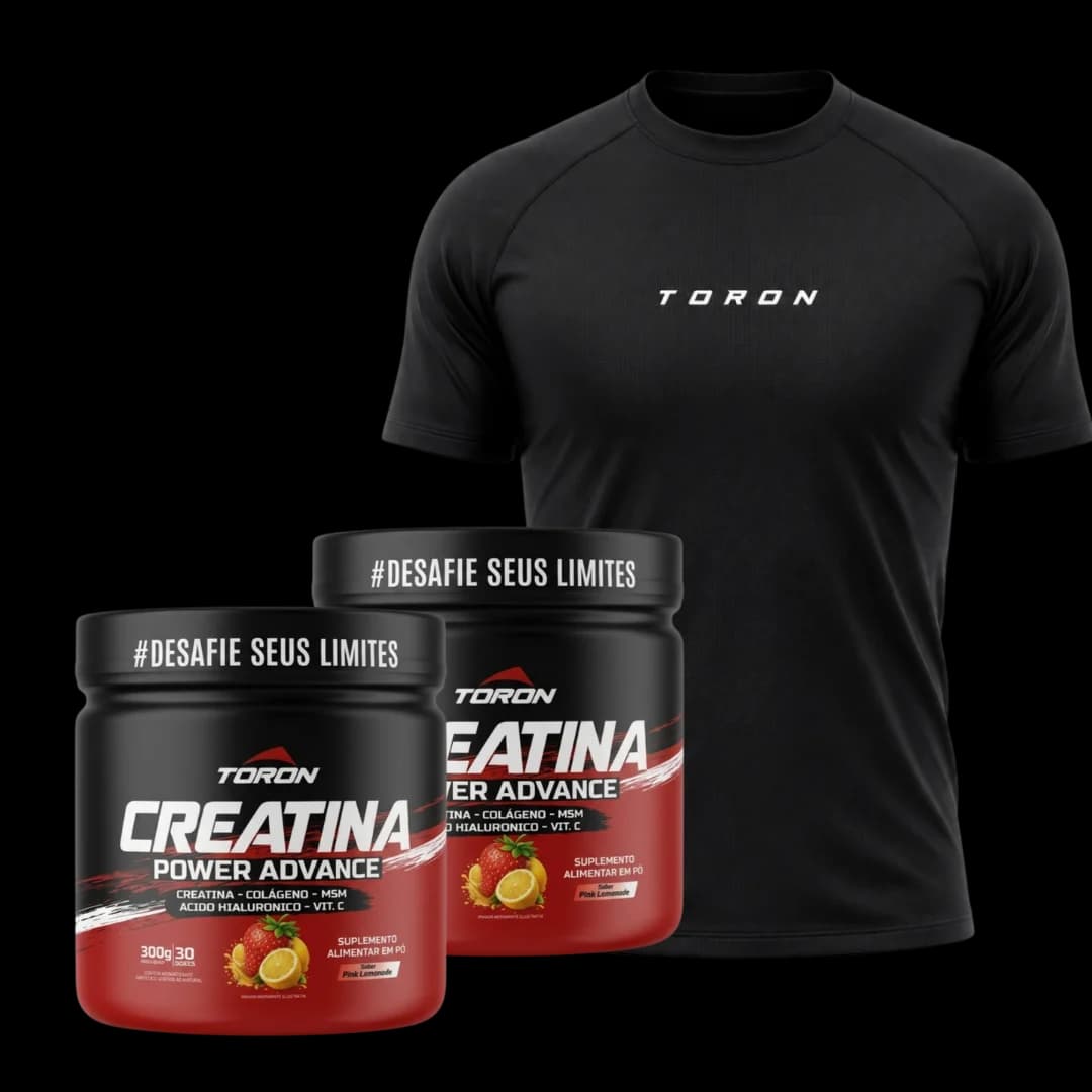 Combo 2× Creatina Power com Camisa Raglan Space grátis