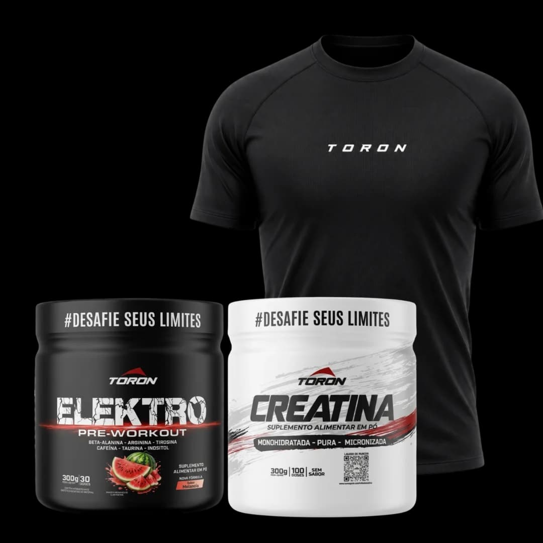 Combo Creatina + Pré-Treino com Camisa Raglan Space grátis