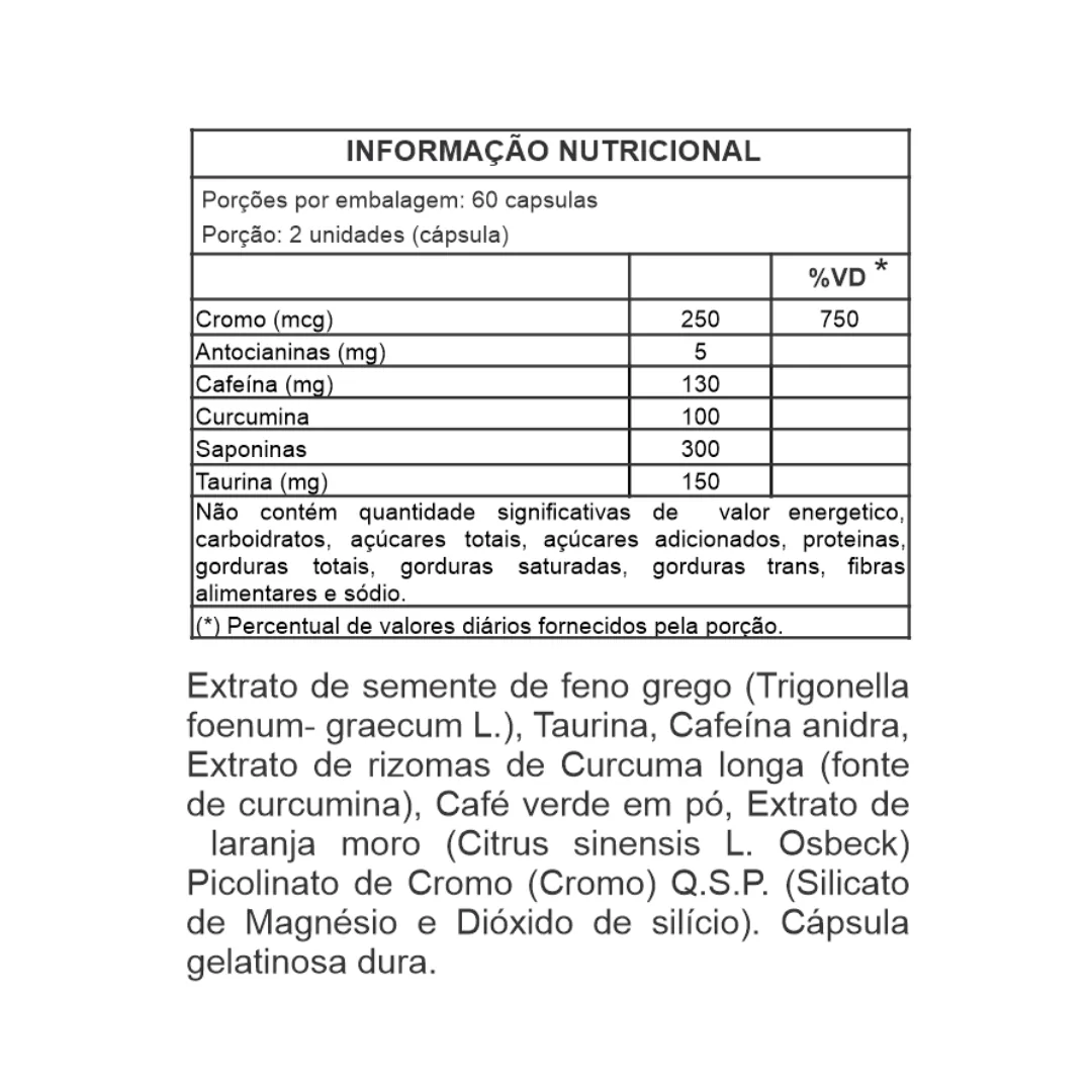 Tabela Nutricional Thermo Metabolic